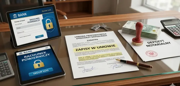 Jak zabezpieczyć zadatek przy zakupie mieszkania - rachunek powierniczy, depozyt notarialny czy zapisy w umowie?
